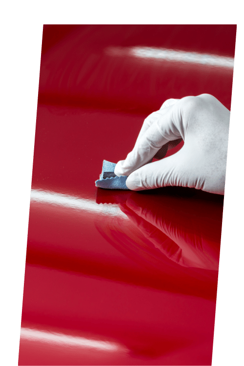 glas coating aanbrengen rode auto